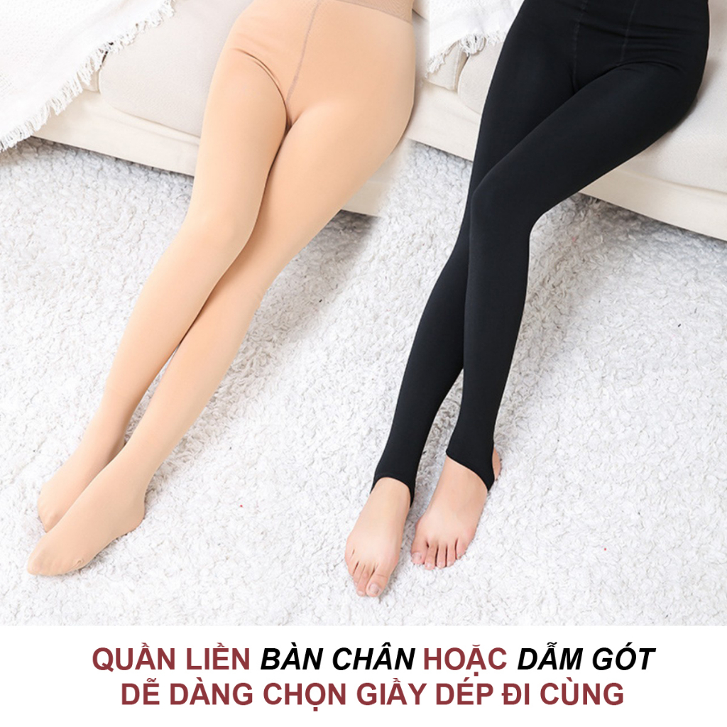 Quần tất nữ lót lông giữ nhiệt màu da đen siêu ấm hàng Quảng Châu loại dầy đẹp