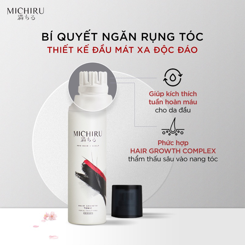 (7/2024)Tinh chất Tonic Michiru kích mọc tóc ngăn rụng tóc, tăng cường tuần hoàn máu dưới da đầu, nội địa Nhật 130g