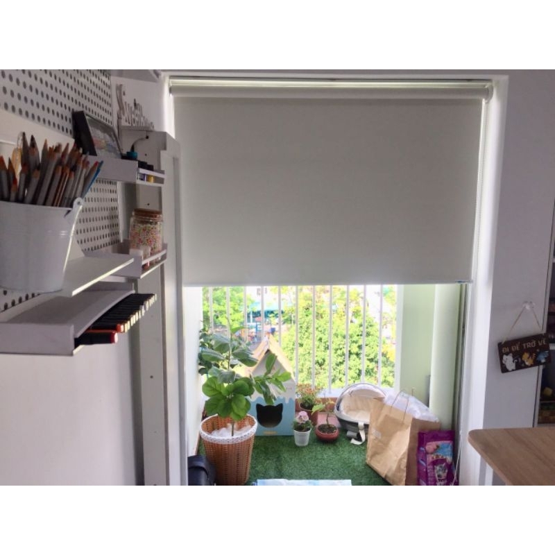 Rèm cửa, màn sáo, rèm sáo cuốn 6 màu, vải trơn 2 mặt chống nắng 100%