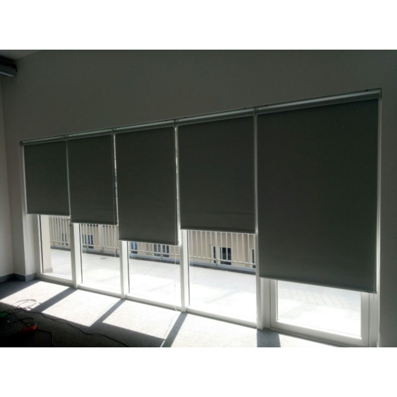 Rèm cửa, màn sáo, rèm sáo cuốn 6 màu, vải trơn 2 mặt chống nắng 100%