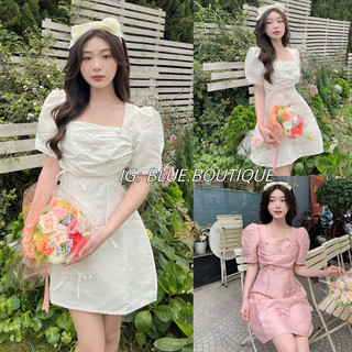 🫧đầm - váy taccta đính nơ xếp ly ngực