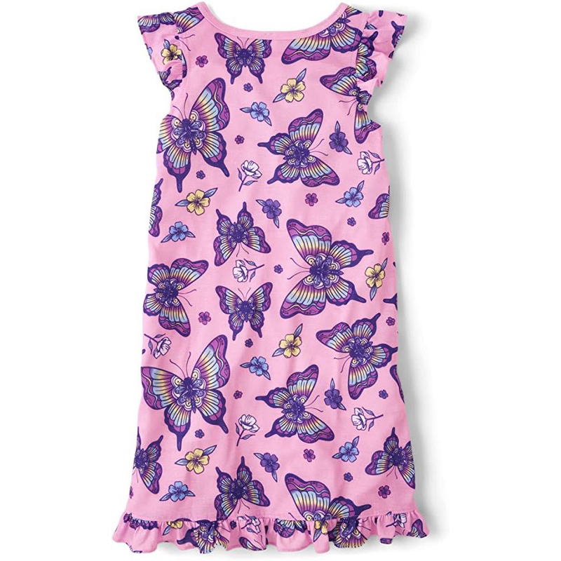 Đầm Thun Tay Ngắn Cánh Tiên Hoạ Tiết Cho Bé Gái PLACE Hàng Xuất Xịn Cao Cấp Chất Siêu Mịn Đẹp Mát Mặc Hè