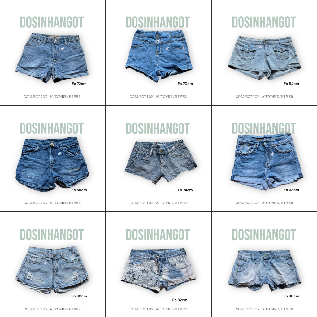 Quần Short Jean y2k Có Short Cạp Cao Eo Từ 70cm