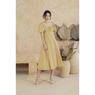 Mollynista - Đầm cổ vuông tay bồng size M