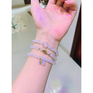 chuỗi đá moon mix charm vàng