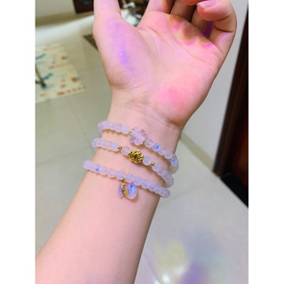 Chuỗi đá moon mix charm vàng