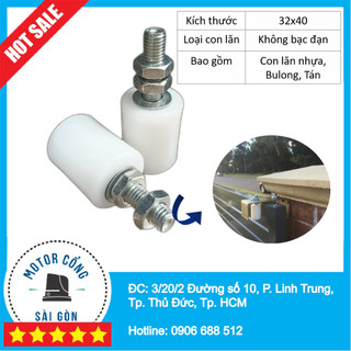 Một cặp con lăn nhựa cho cổng trượt - 1 cặp con lăn nhựa kích thước 32*40