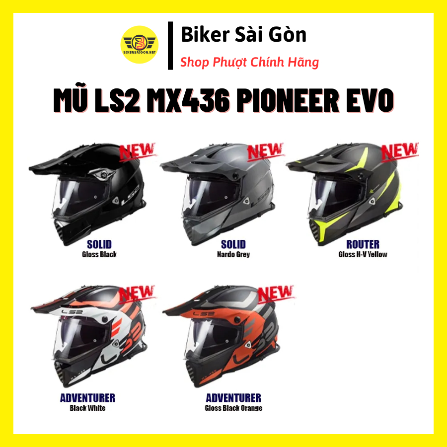 MŨ BẢO HIỂM DUAL SPORT LS2 MX436 PIONEER EVO NEW 2022 [LS2 CHÍNH HÃNG] - Biker Sài Gòn