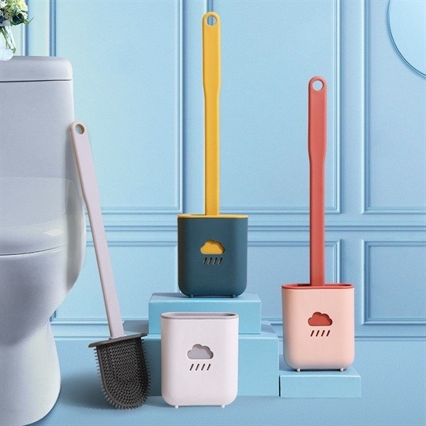 Chổi Cọ Nhà Vệ Sinh V8 Mới Về, Cây Cọ Toilet Bồn Cầu Bằng SiliCon Có Giá Đựng Dán Tường