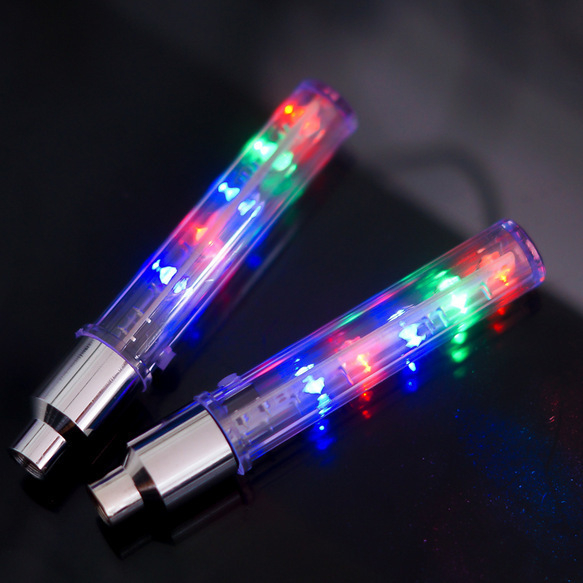 Đèn LED neon gắn bánh xe đạp/ xe máy - Đèn van xe đạp xe máy nháy 5 màu (Cặp 2 chiếc)