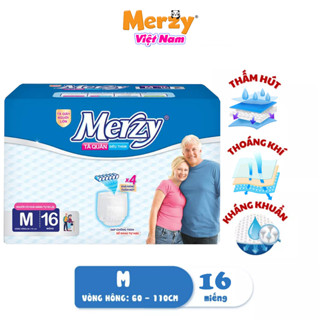 Tã Quần Người Già MERZY Siêu Thấm Chống Rò Rỉ Size M16/L14/XL12 Miếng