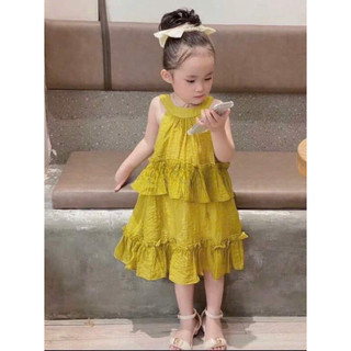 đầm be gai ,cổ yếm  2 lop von tơ lót lụa cho bé 10-38kg bé 1t -10t
