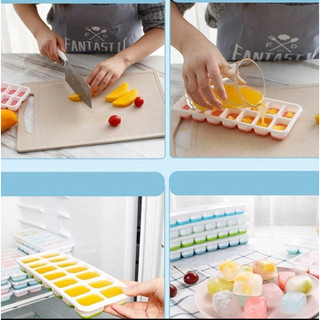 Khay Làm Đá Silicon Có Nắp Đậy
