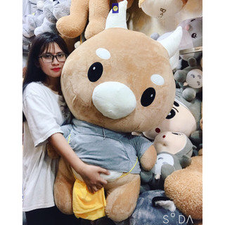 (TẶNG GẤU CAPYBARA) BÒ CHĂM CHỈ SIZE LỚN 0.9 MÉT (HÀNG CÓ SẴN) GẤU BÔNG BÒ CHĂM CHỈ
