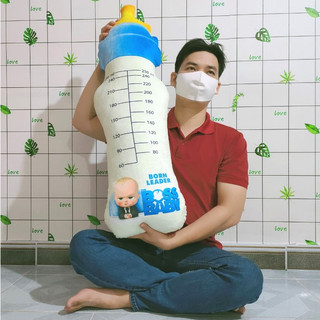 GẤU BÔNG HÌNH BÌNH SỮA 65CM CAO CẤP VẢI MỊN