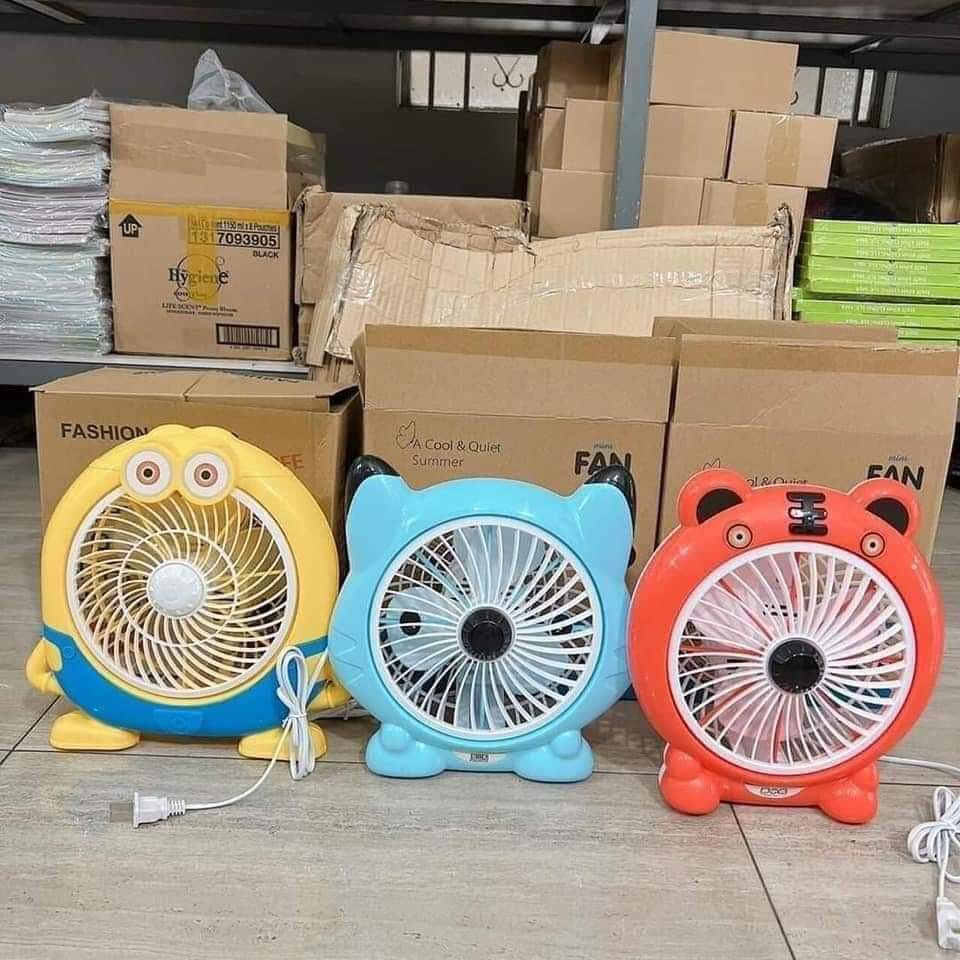 Quạt mini hình thú để bàn cắm điện văn phòng, Quạt văn phòng để bàn mini hình thú cắm điện