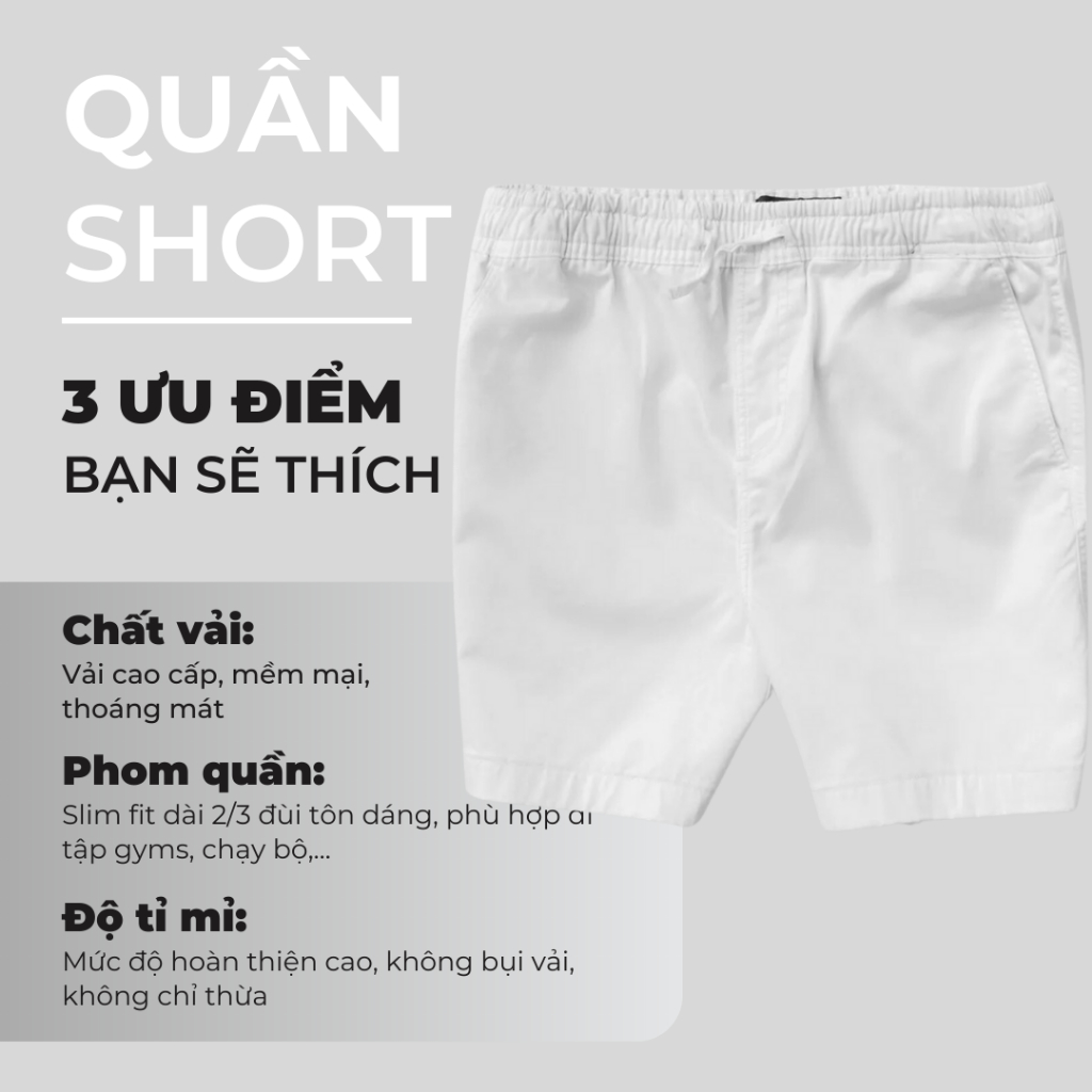 Quần Lửng Nam Kaki Màu Đen, Nâu Quần Short Nam Tập Gym, Chạy Bộ QDTO1500 Unichic