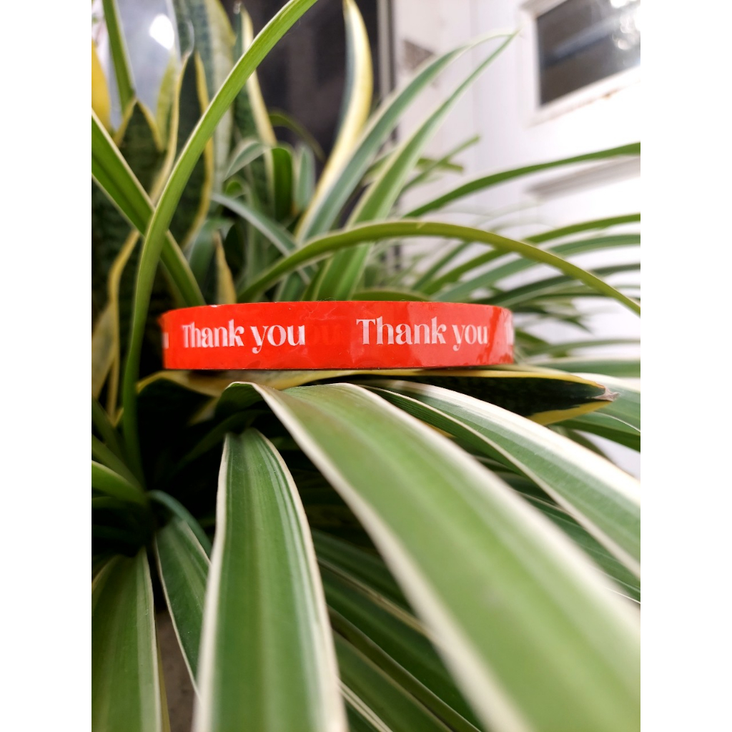 Băng keo thank you dán ly cafe - nắp hộp dán chai các loại 1 cuộn- Bếp xanh thiên bình