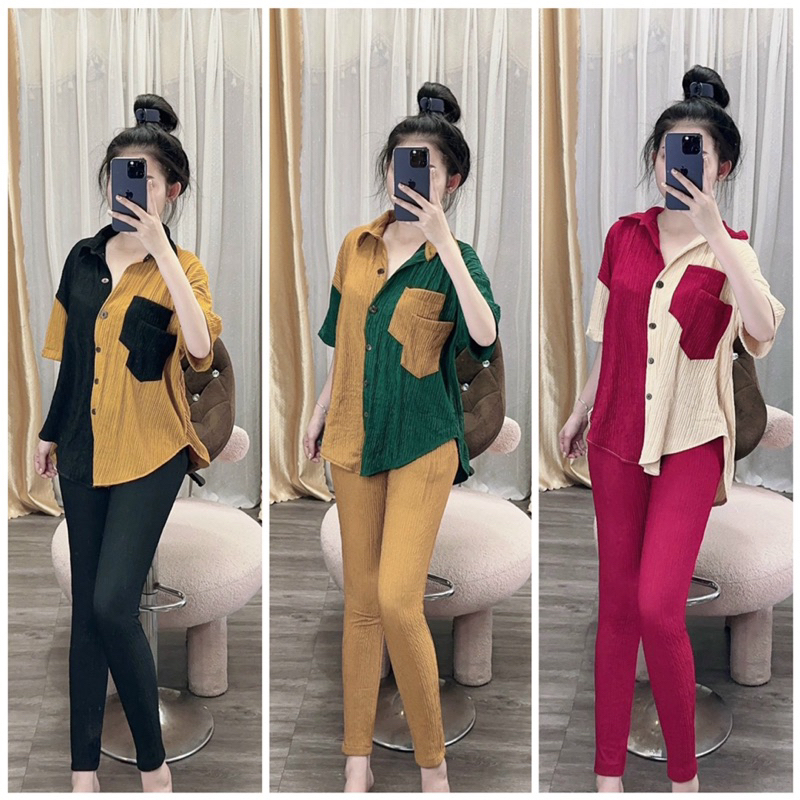 Bộ Thun Xốp Nhật,Set Thun Xốp,Bộ Mặc Nhà Dày Dặn Co Dãn Tốt 45-62kg Dangphucshop