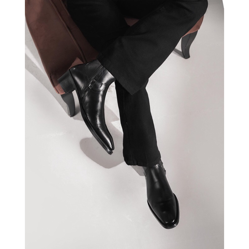 ZIP BOOTS Giày Bốt Nam Khóa Kéo YKK Da Bò Nhập Khẩu Bangladesh Đế Khâu Gót Gỗ Cao 5cm Chính Hãng - TDK Shoemaker