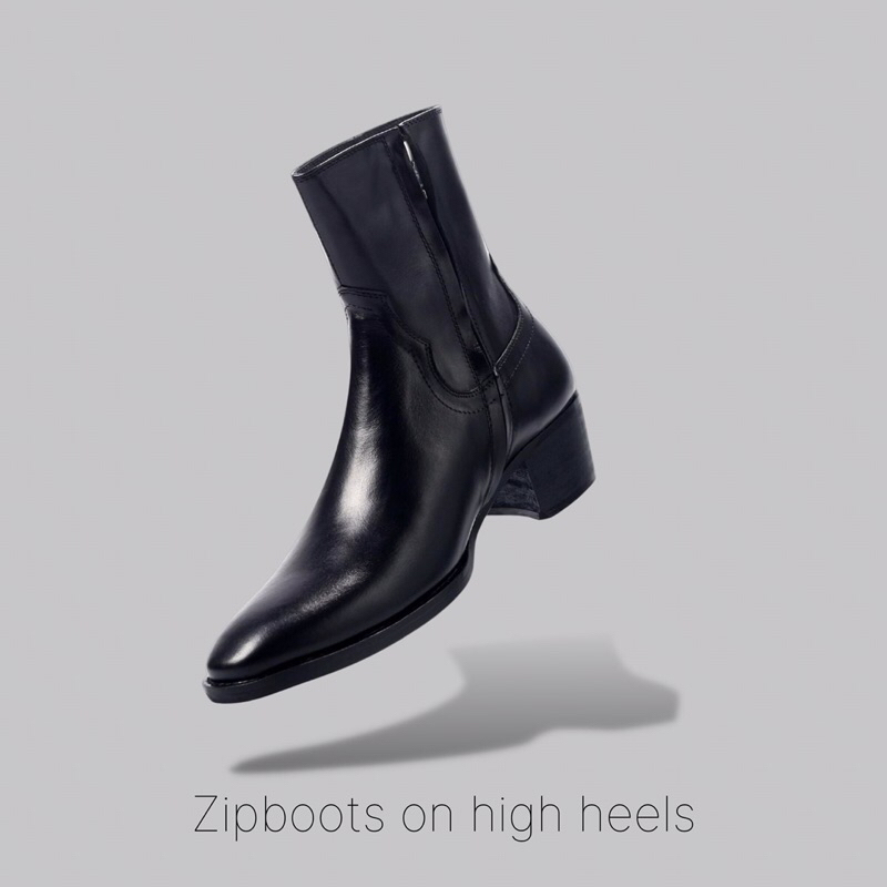 ZIP BOOTS Giày Bốt Nam Khóa Kéo YKK Da Bò Nhập Khẩu Bangladesh Đế Khâu Gót Gỗ Cao 5cm Chính Hãng - TDK Shoemaker