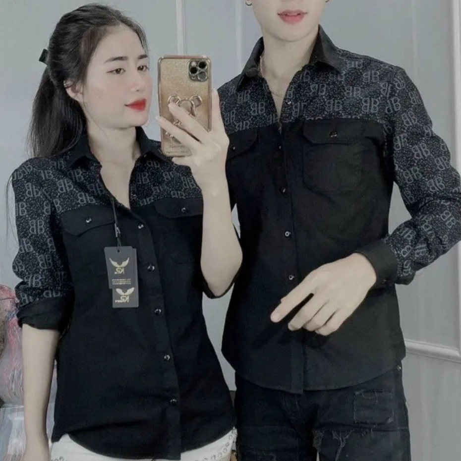 Áo sơ mi nam mẫu mới tay dài phối hoạ tiết vải dày dặn sang trọng phong cách trẻ trung chuẩn form