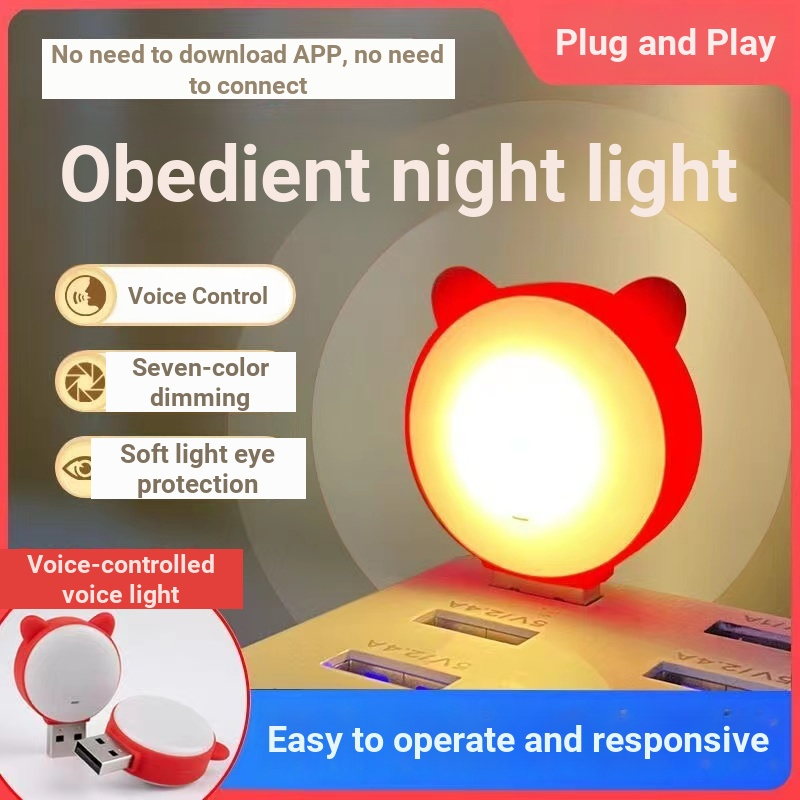 Đèn Ngủ LED Để Bàn USB Thông Minh Điều Khiển Bằng Giọng Nói Tiện Dụng Cho Bàn Học