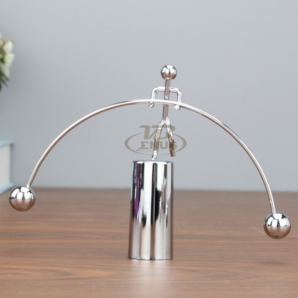 Con lắc tự cân bằng Newton vật lý để bàn, đồ chơi khoa học trang trí bàn làm viêc, đồ decor vui nhộn giúp thư giãn