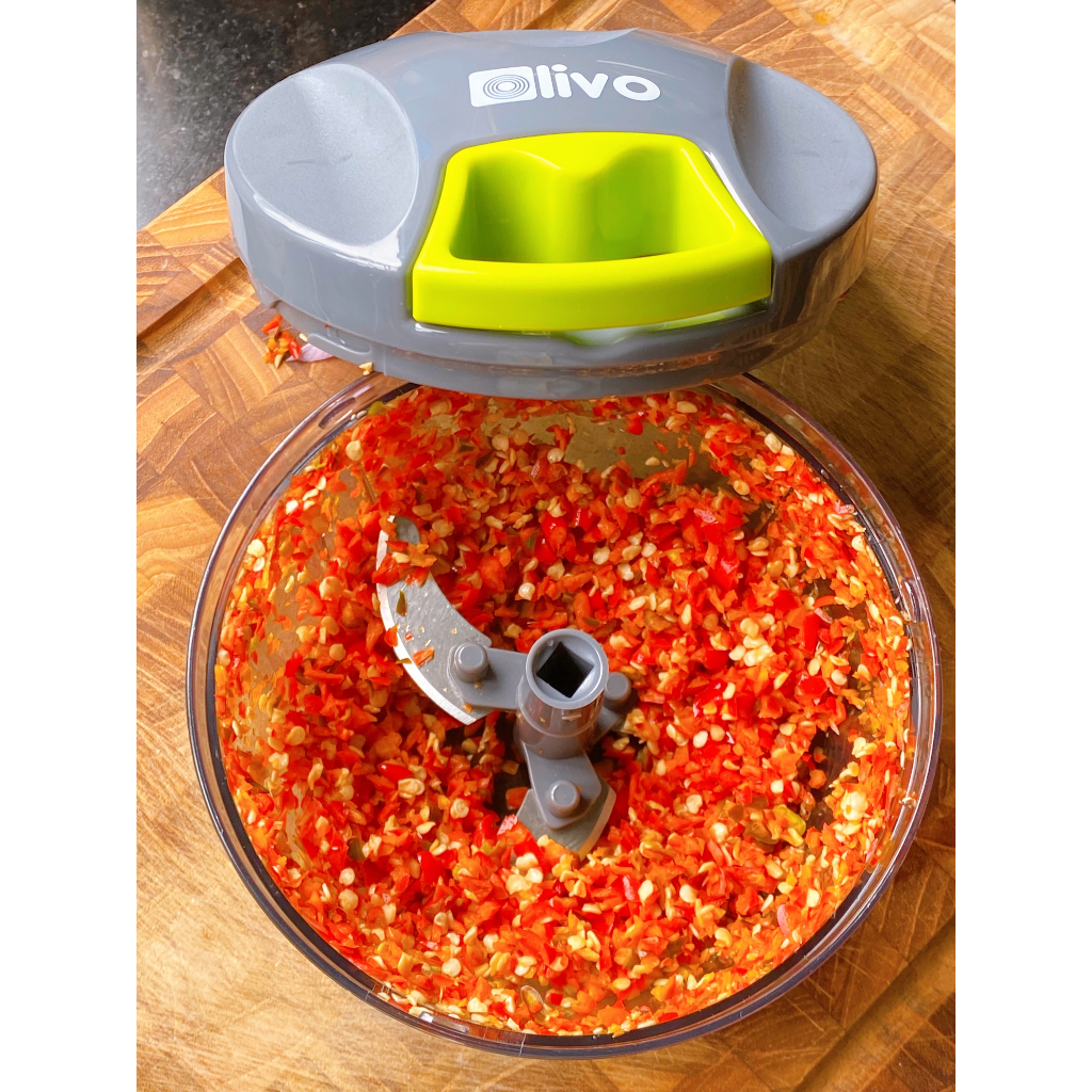 Máy Xay Thực Phẩm Đa Năng Mini OLIVO MPC400A – Xay Tỏi Ớt, Xay Thịt, Xay Hạt Nhanh Chóng – Dây Kéo Chắc Chắn – Dung Tích
