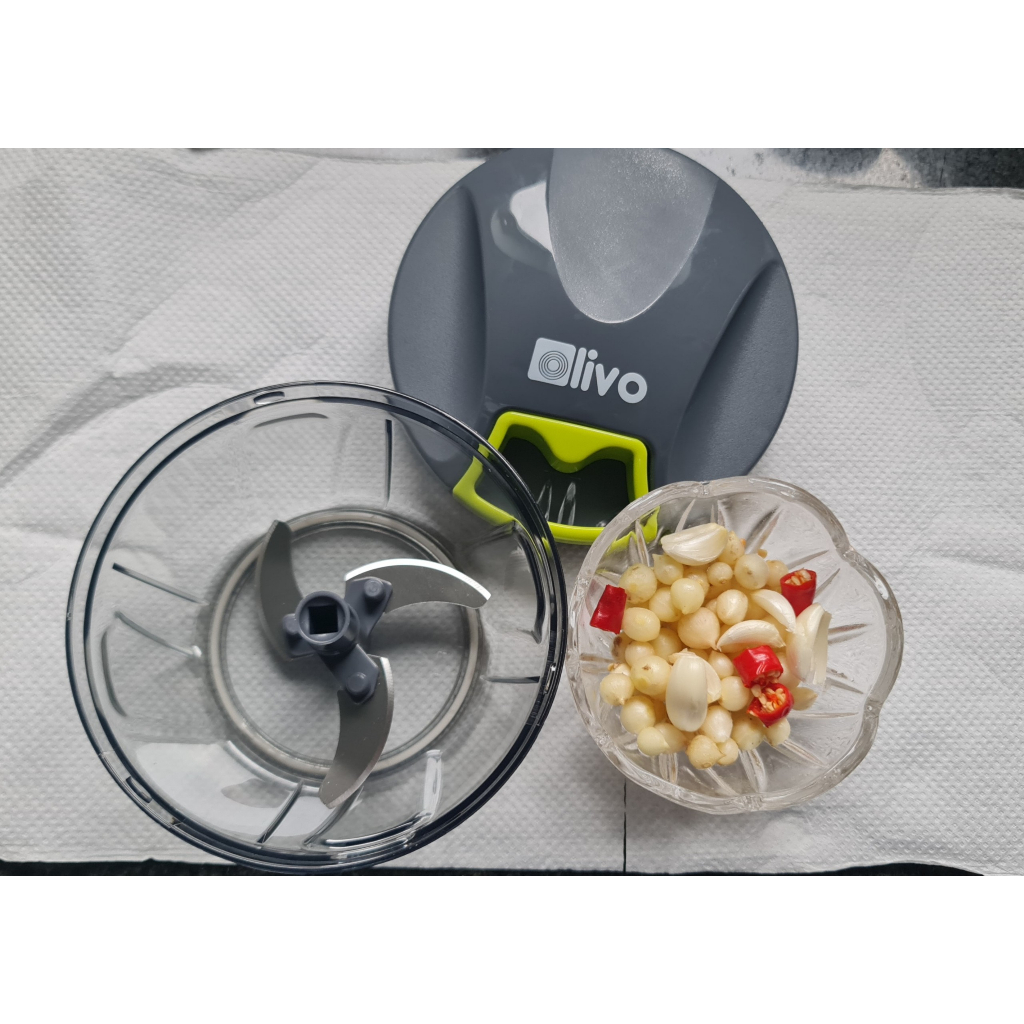 Máy Xay Thực Phẩm Đa Năng Mini OLIVO MPC400A – Xay Tỏi Ớt, Xay Thịt, Xay Hạt Nhanh Chóng – Dây Kéo Chắc Chắn – Dung Tích