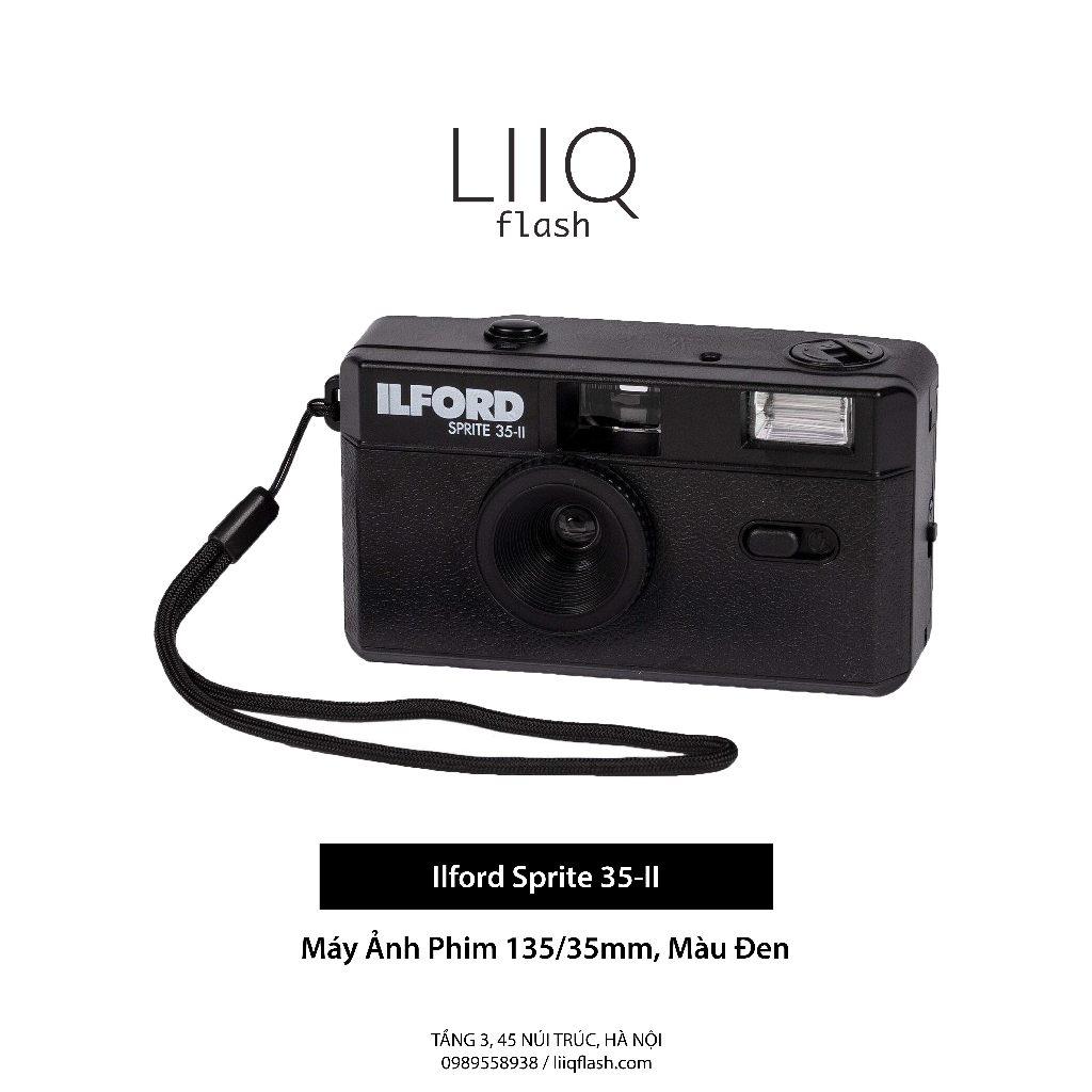 Máy Ảnh Phim Ilford Sprite 35-II, 135/35mm, Màu Đen, Chính Hãng, Mới Nguyên Hộp, Nguyên Seal - LIIQ Flash