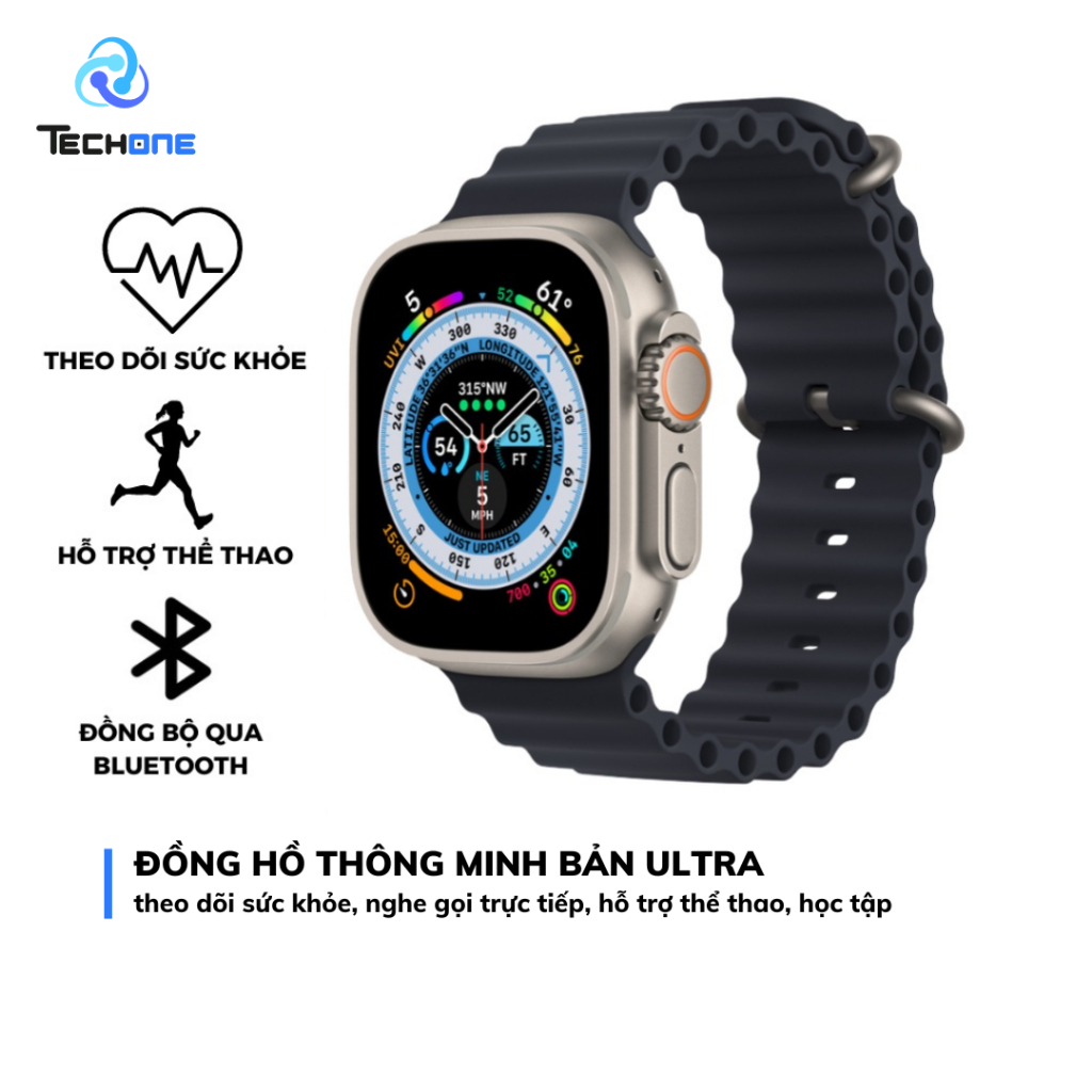 Đồng Hồ Thông Minh Watch Ultra Nghe Gọi, Hiện Thông Báo Tin Nhắn, Theo Dõi Sức Khỏe, Hỗ Trợ Thể Thao- TECHHIGH | BigBuy360 - bigbuy360.vn