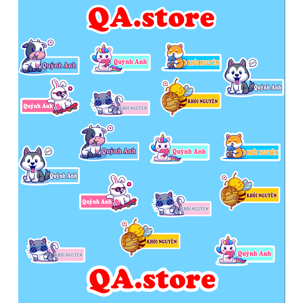 sticker ủi nhiệt theo tên của bé, patch ủi nhiệt theo tên bé.