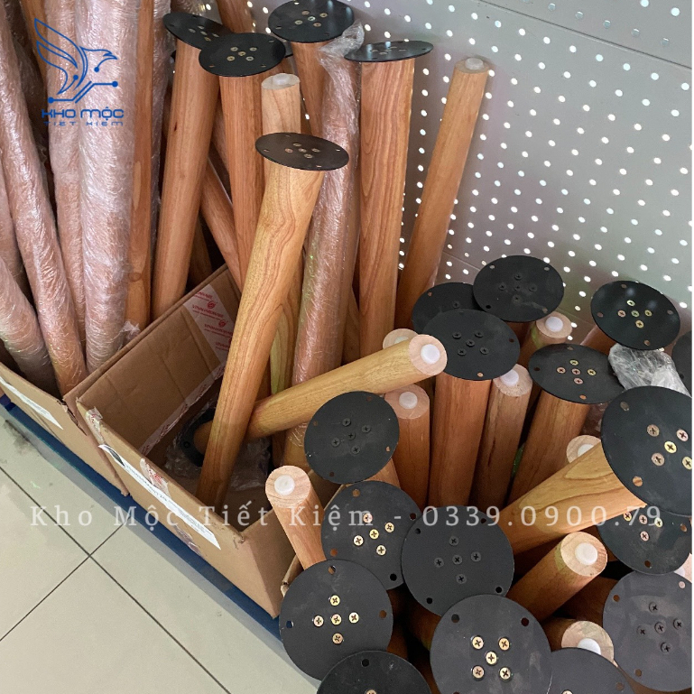 BASS SẮT GẮN CHÂN BÀN GỖ TRẦN BÌ, CAO SU - BASS009