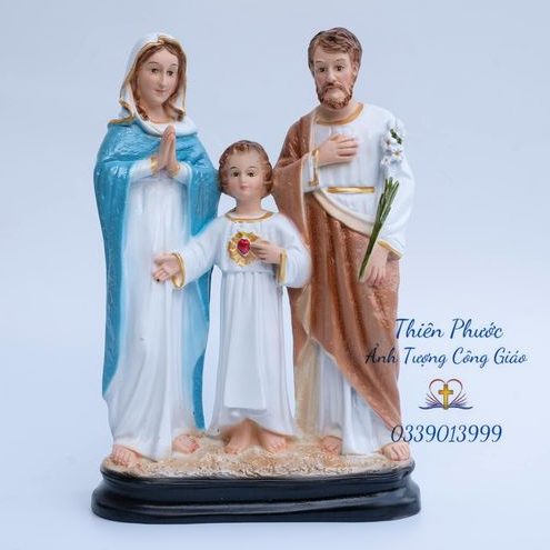 Tượng Gia Đình Thánh Gia Composite 30cm (Thánh gia thất Màu ) quà tặng công giáo