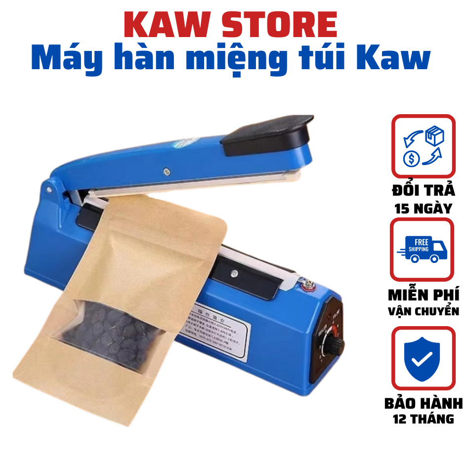 Máy hàn miệng túi nilon đóng gói thực phẩm dập tay - dài 20cm mối hàn 3mm máy ép túi bóng - Bảo hành chính hãng