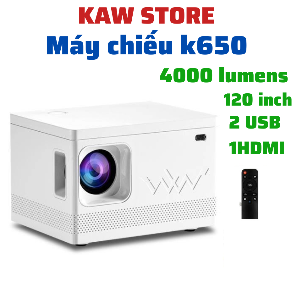 Máy chiếu Mini KAW-K650, k850 phiên bản mớiI 2023 FULL HD đa chức năng Siêu Nét - BẢO HÀNH CHÍNH HÃNG