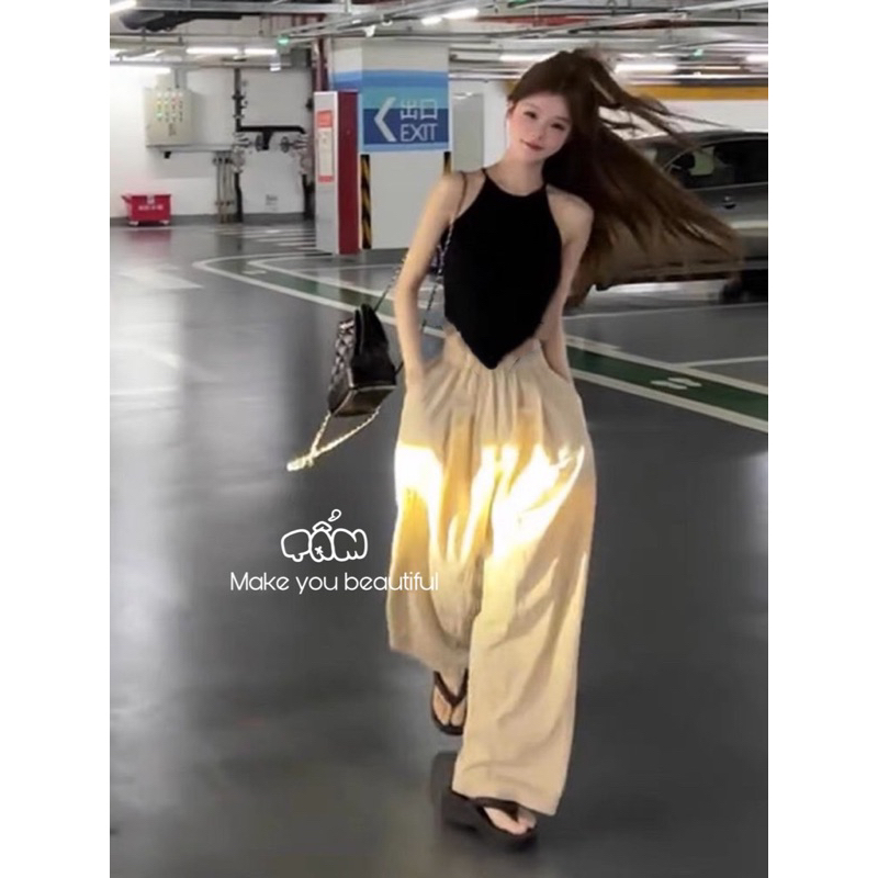 Set áo cổ yếm đen (áo có mút ạ)
