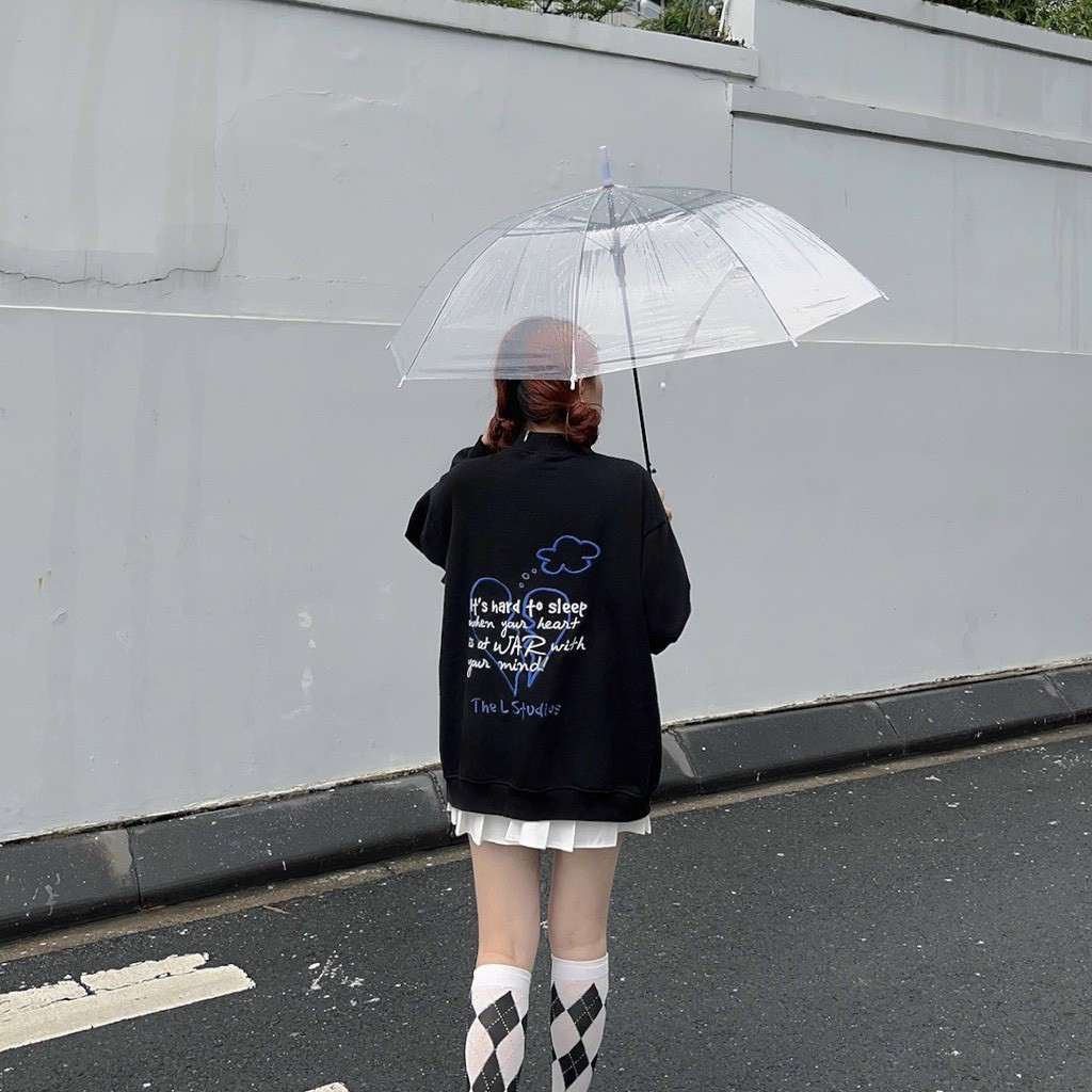 Áo Khoác Nỉ Bông Nam, Nữ Basic Unisex Nỉ  Áo Khoác Cadigan In Hình Trái Tim Siêu Dễ Thương.TP