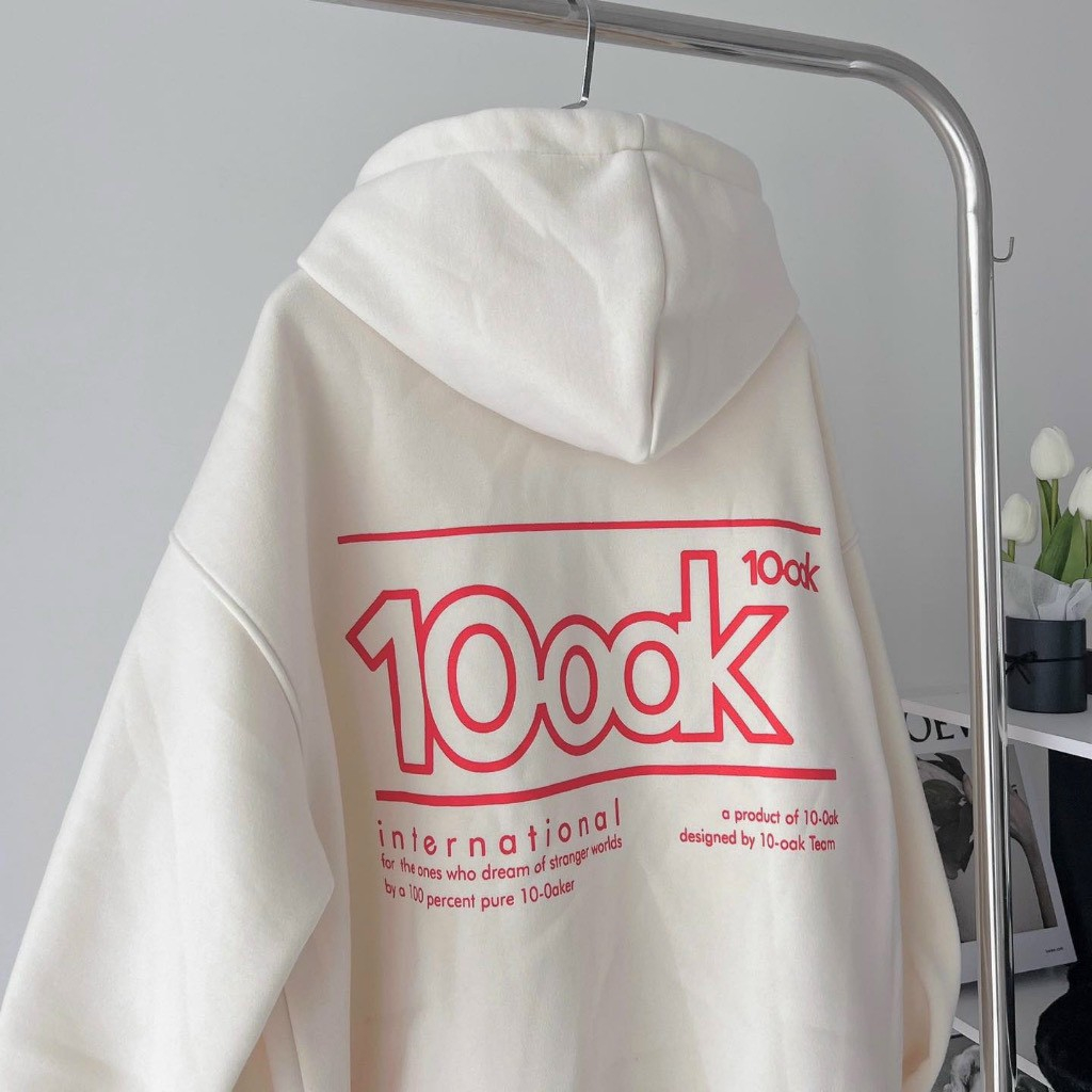 Áo Hoodie nữ zip unisex, khoác bomber nỉ bông Ulzzang, phong cách Hàn Quốc, In Logo 100DK