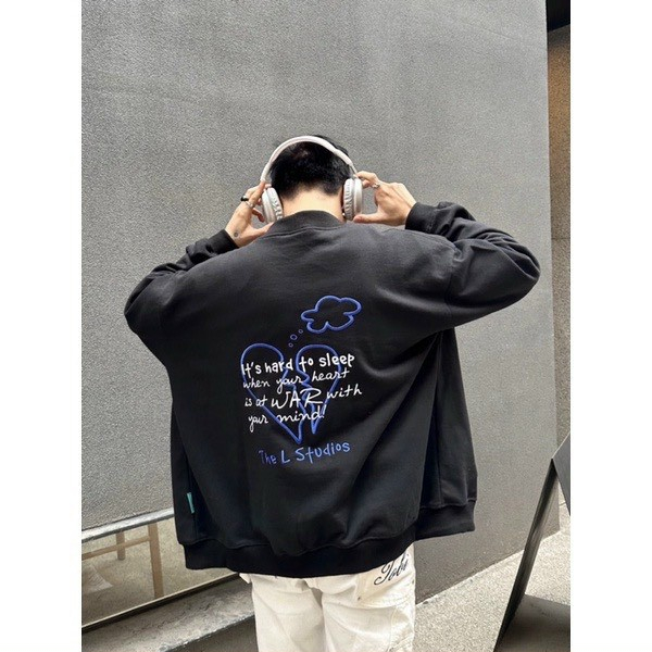 Áo Khoác Nỉ Bông Nam, Nữ Basic Unisex Nỉ  Áo Khoác Cadigan In Hình Trái Tim Siêu Dễ Thương.TP