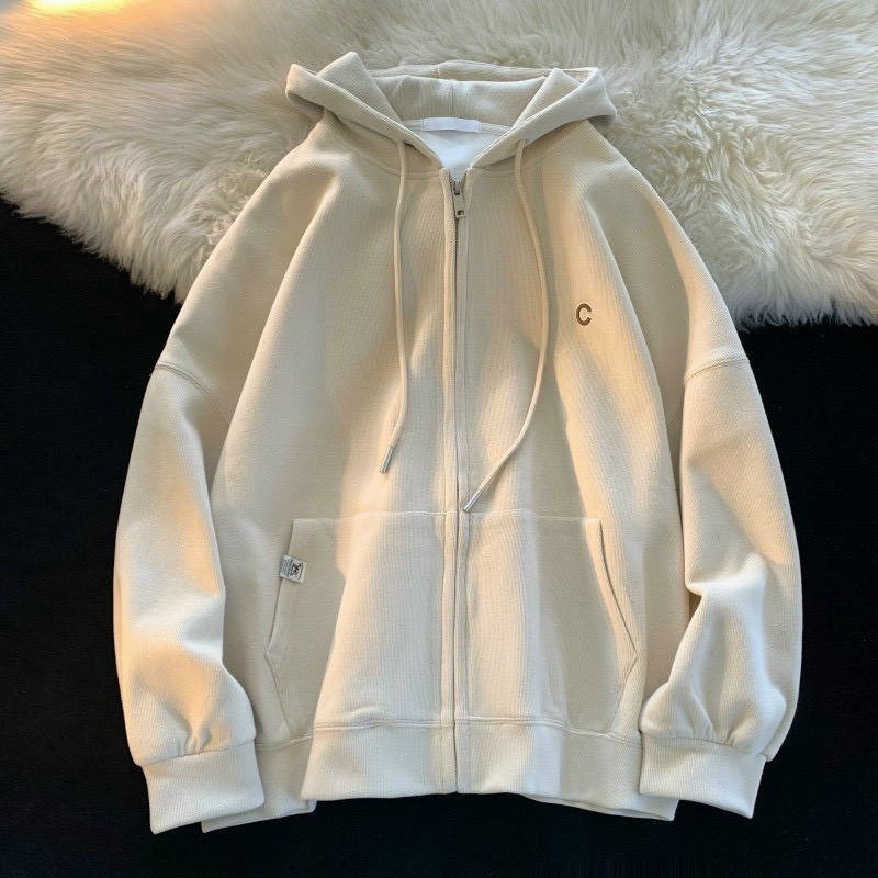 Áo Hoodie nữ zip unisex, khoác Hoodies nỉ bông Ulzzang, phong cách Hàn Quốc, thiêu chữ C. TP
