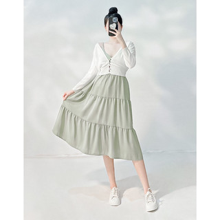 Đầm midi 2 dây cổ đắp chéo