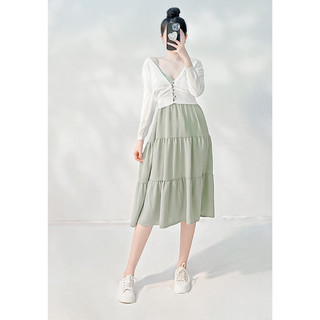 Đầm midi 2 dây cổ đắp chéo