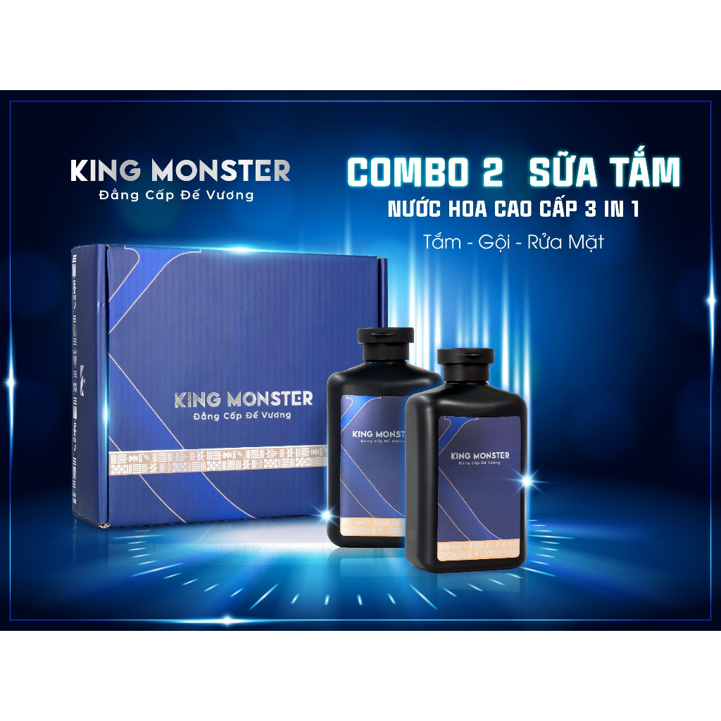 Combo 2 Sữa Tắm Nam King Monster Hương Nước Hoa Cao Cấp 350ml/1 chai