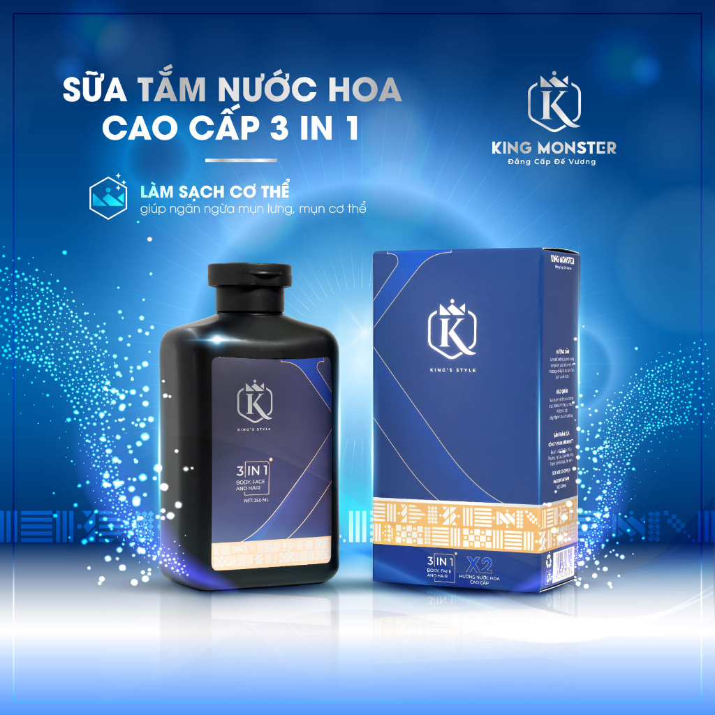 Combo 2 Sữa Tắm Nam King Monster Hương Nước Hoa Cao Cấp 350ml/1 chai