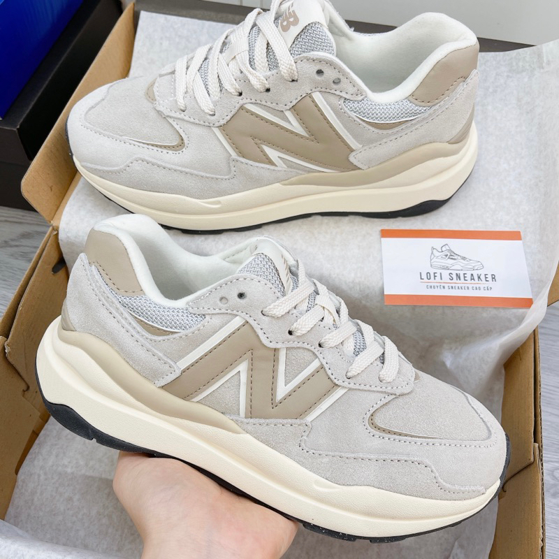 Giày Sneaker N.B Beig Kem nam Nữ full box tag giấy gói hàng loại 1