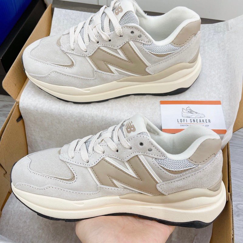 Giày Sneaker N.B Beig Kem nam Nữ full box tag giấy gói hàng loại 1