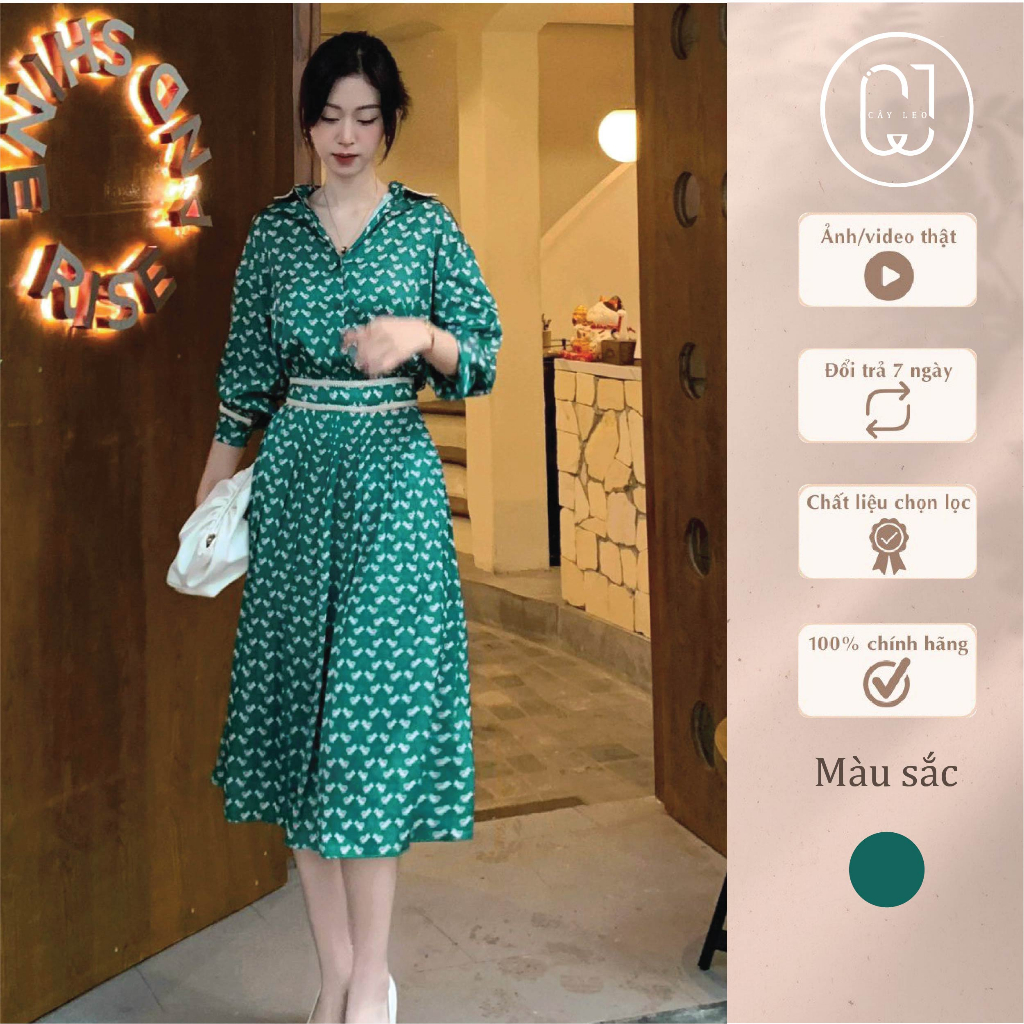 Set váy họa tiết cừu mini Cây Leo Design sang chảnh thanh lịch Min4065