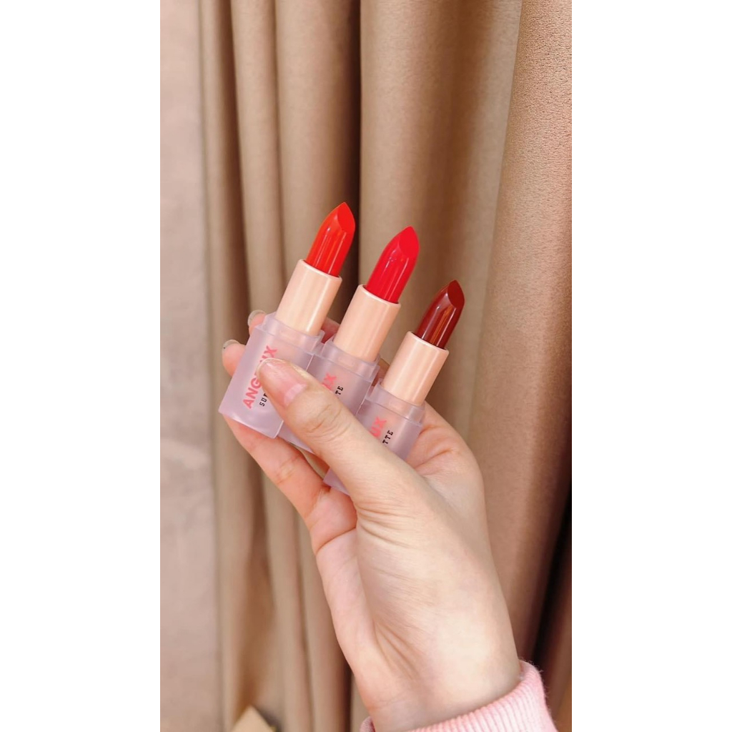 Son Thỏi ANGELUX Lipstick 3g Chất Lì Mịn Như Nhung Chính Hãng Cao Cấp _MÀU HỒNG NÂU ĐẤT